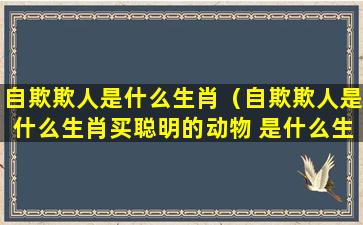 自欺欺人是什么生肖（自欺欺人是什么生肖买聪明的动物 是什么生肖）